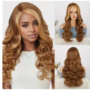 New Long Wavy Wigs For Women Side Part Synthetic Wigs